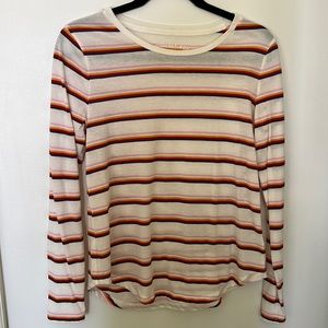 retro stripe long-sleeved tee shirt